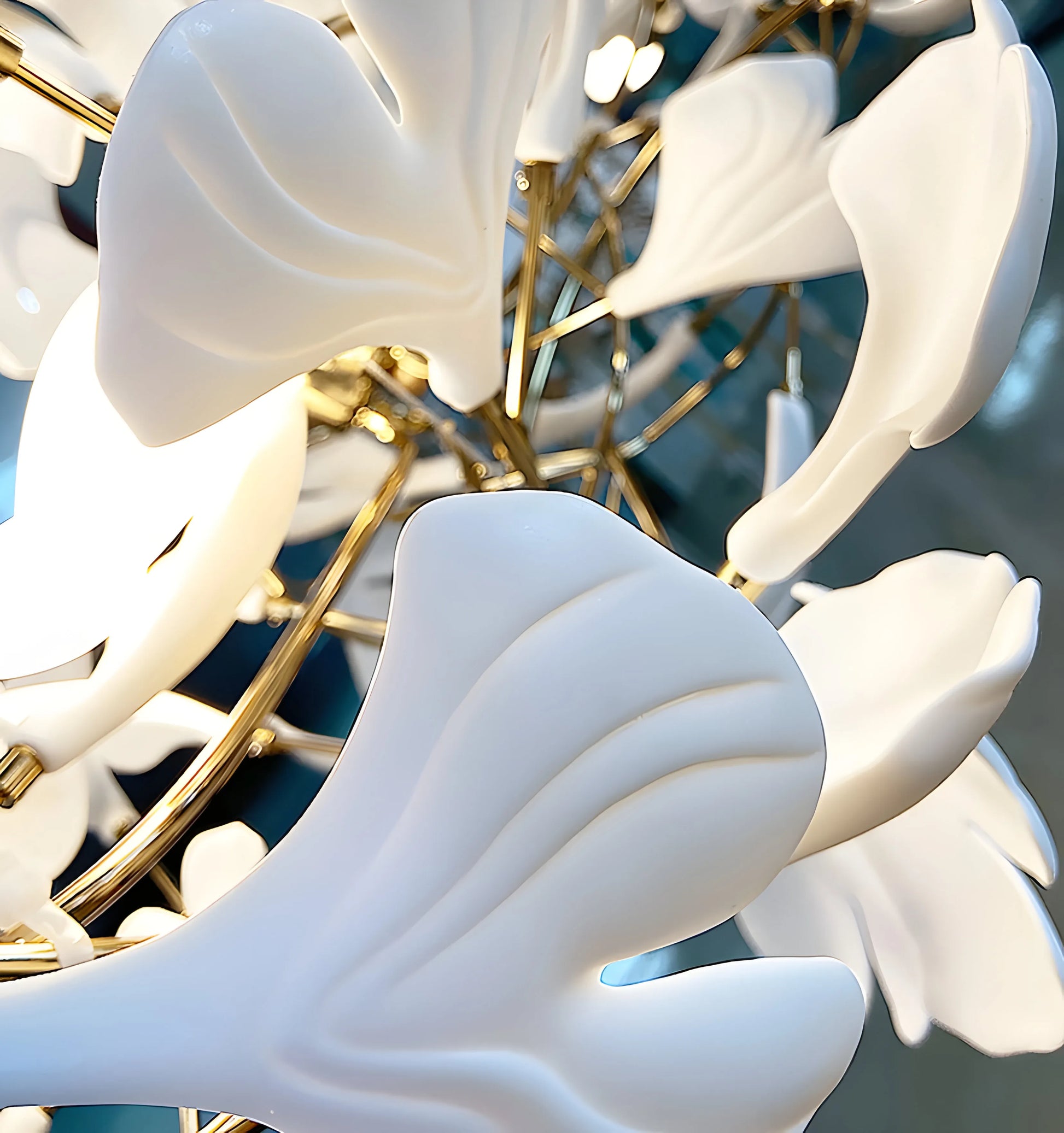 Gingko Chandelier - Gold White Leaves Combination - Yiarolight