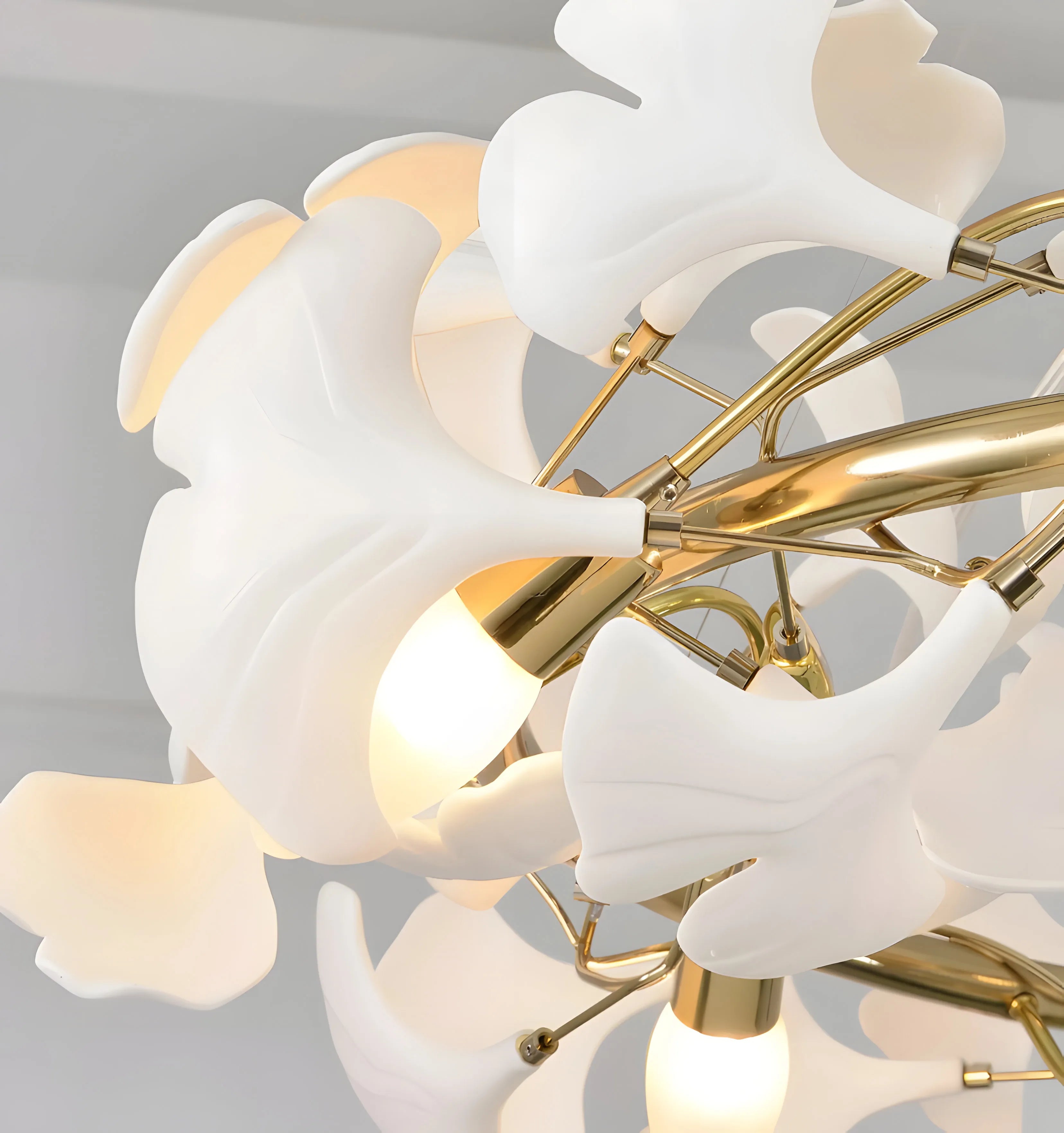 Gingko Chandelier - Gold White Leaves Combination - Yiarolight
