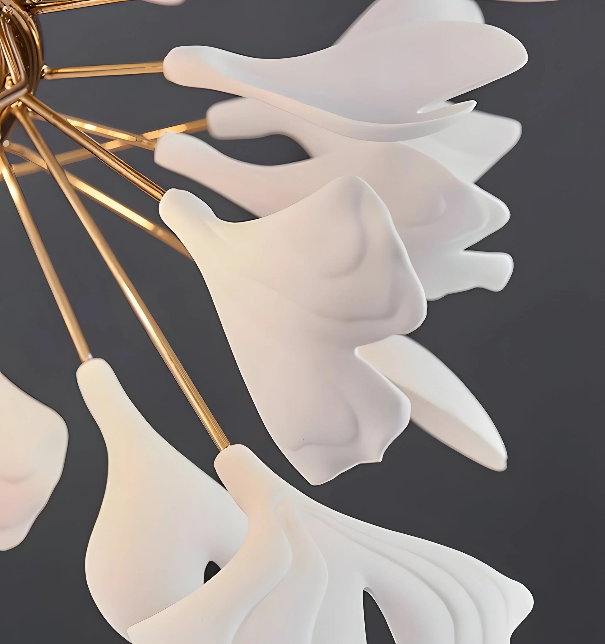 Gingko Chandelier - Gold White Leaves Combination - Yiarolight