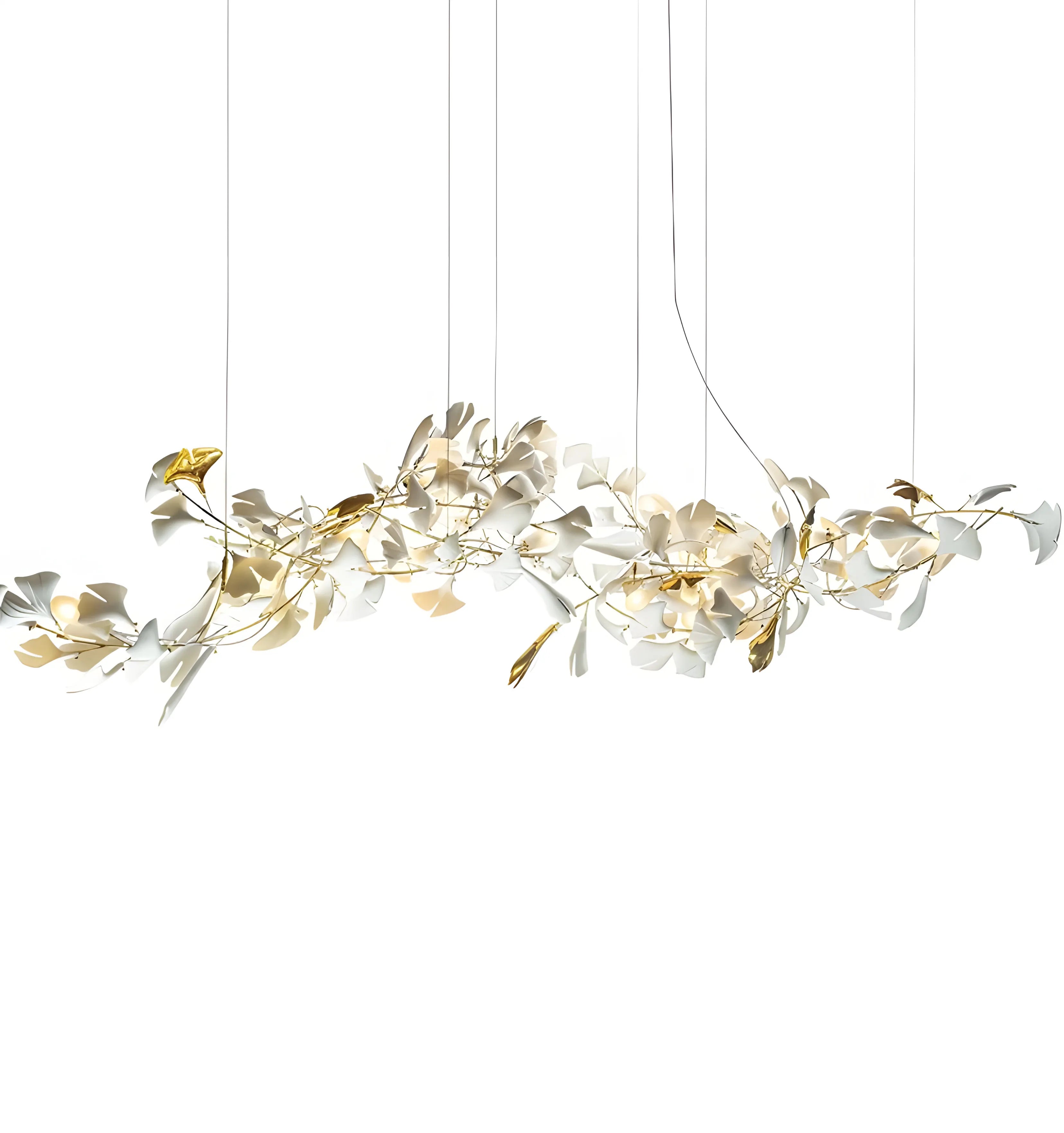 Gingko Chandelier - Gold White Leaves Combination - Yiarolight
