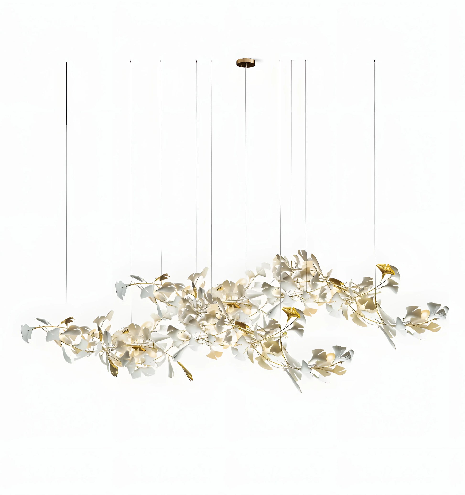 Gingko Chandelier - Gold White Leaves Combination - Yiarolight