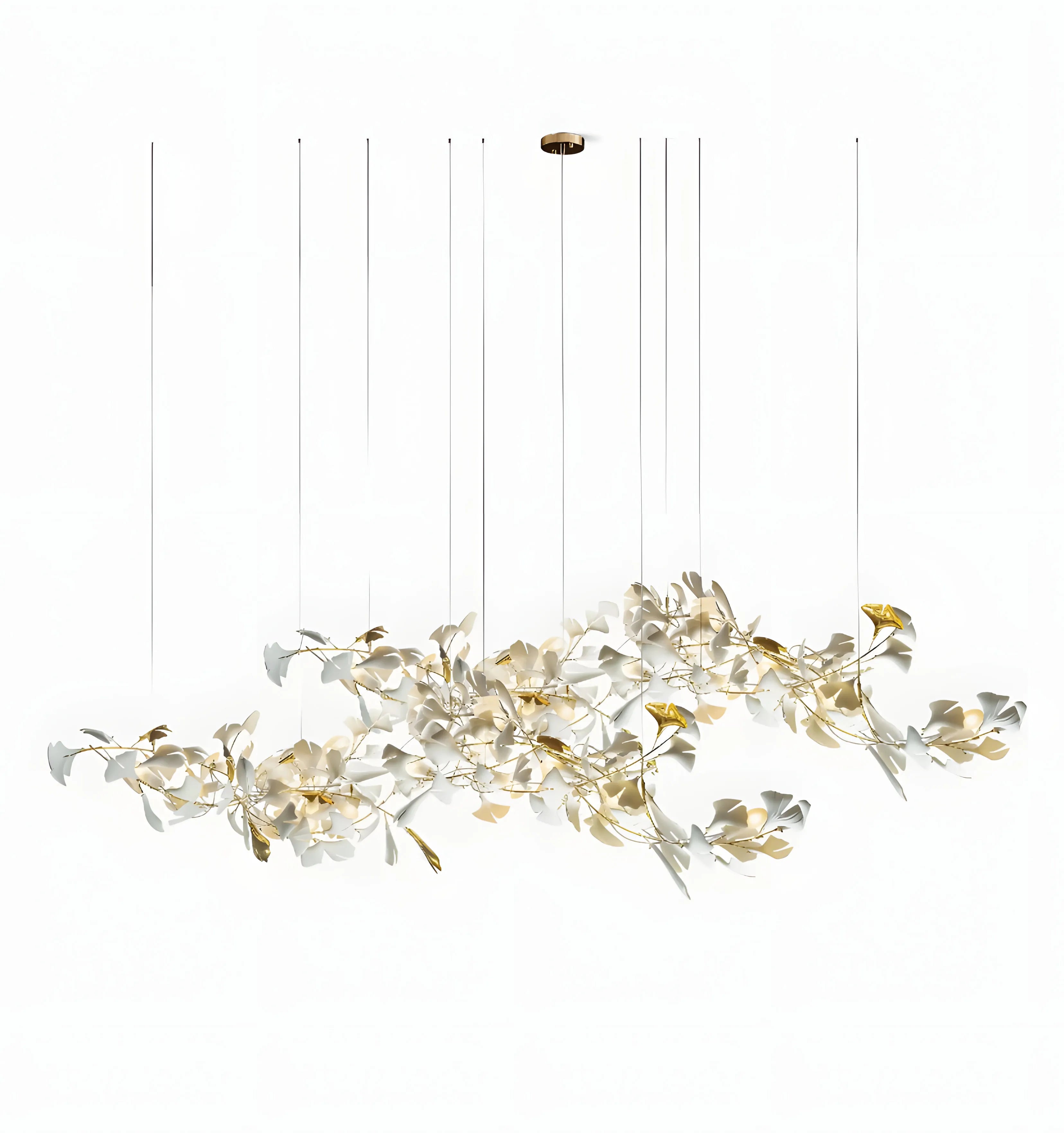 Gingko Chandelier - Gold White Leaves Combination - Yiarolight