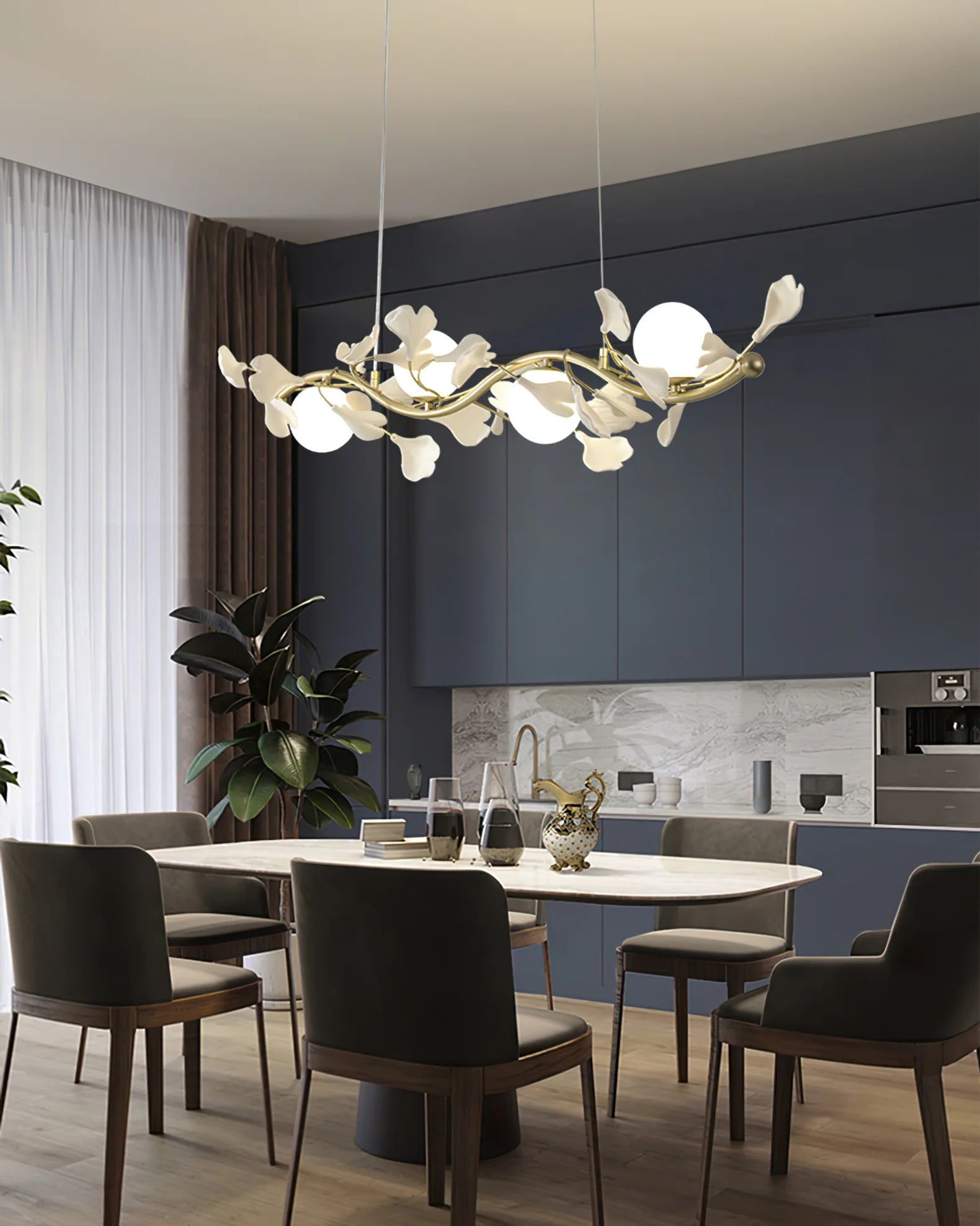 Gingko Glass Chandelier - Yiarolight
