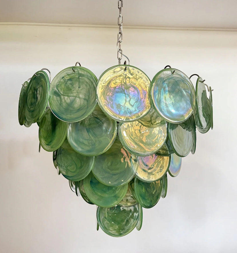 Green Murano Disc Chandelier - Yiarolight
