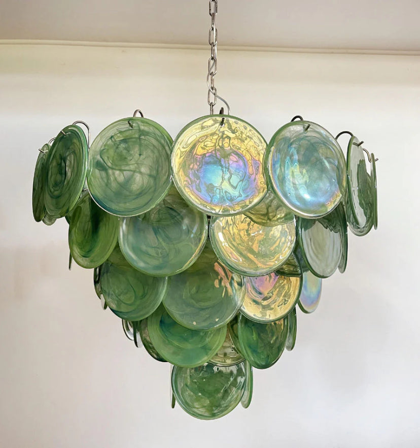 Green Murano Disc Chandelier - Yiarolight