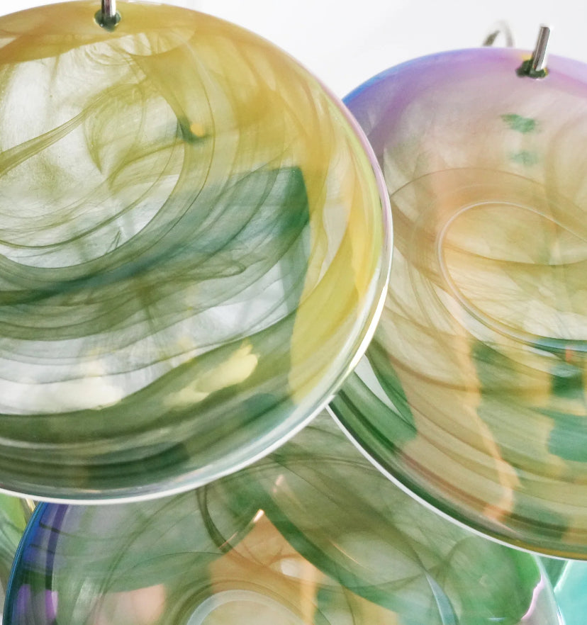 Green Murano Disc Chandelier - Yiarolight
