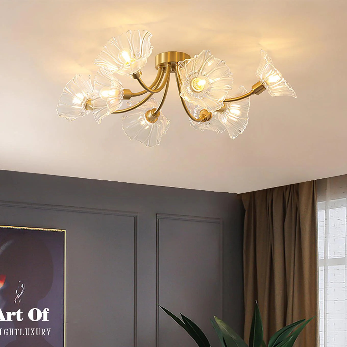 Kalin Flower Glass Ceiling Lamp - Auraolight