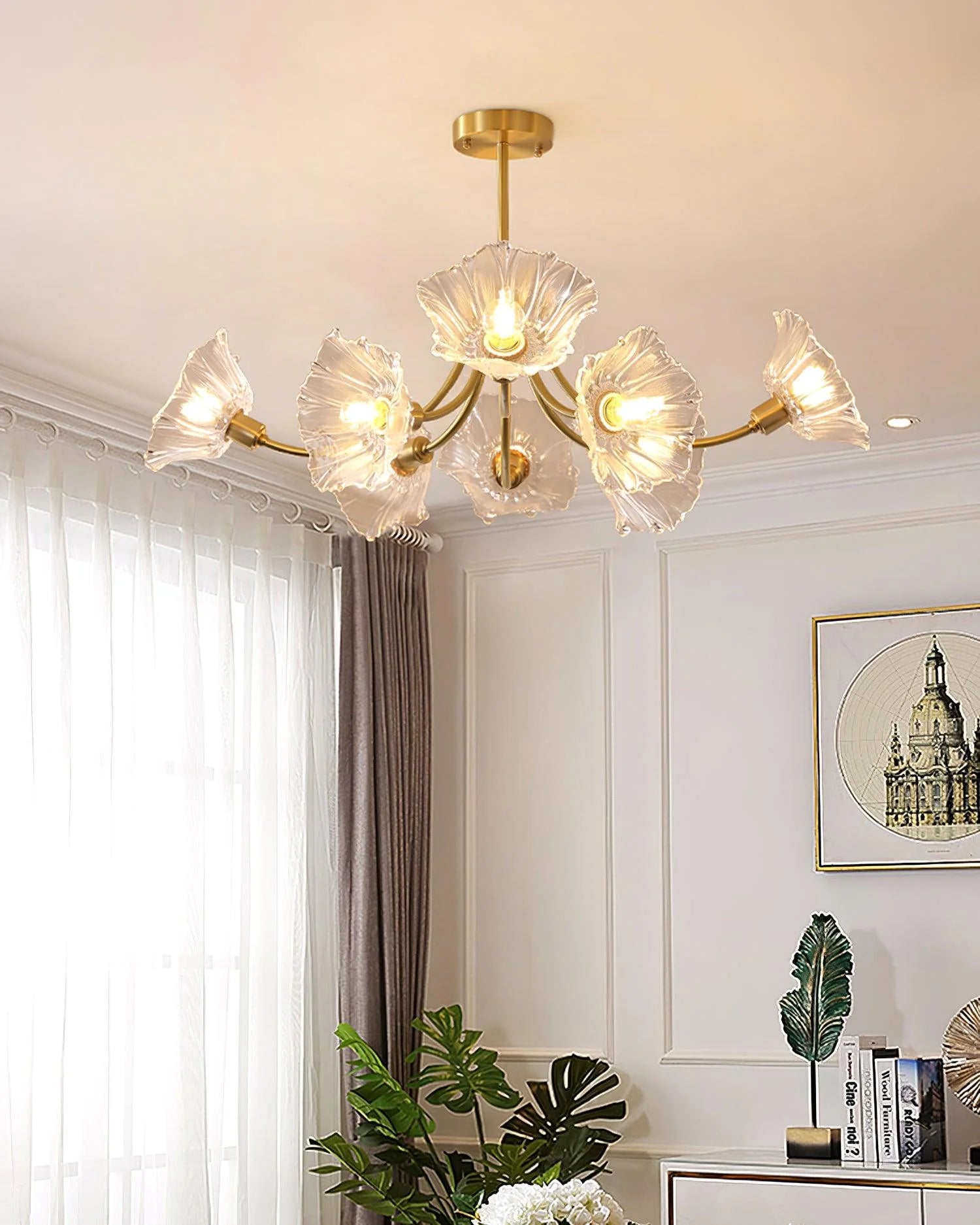 Kalin Flower Glass Chandelier - Auraolight