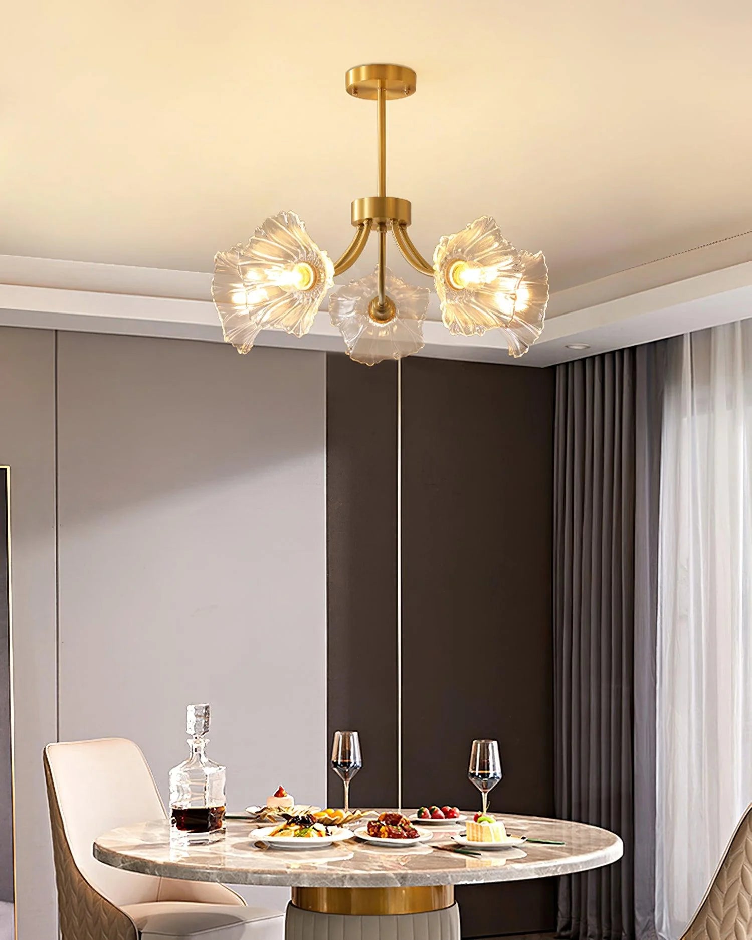Kalin Flower Glass Chandelier - Auraolight