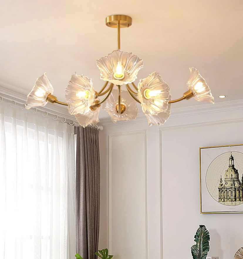 Kalin Flower Glass Chandelier - Auraolight