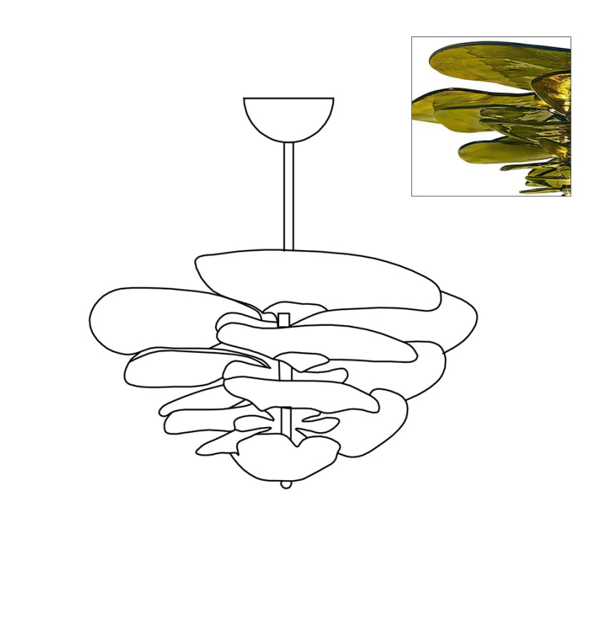 Petals Murano Chandelier - Yiarolight
