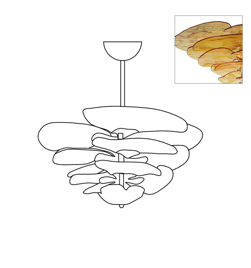 Petals Murano Chandelier - Yiarolight