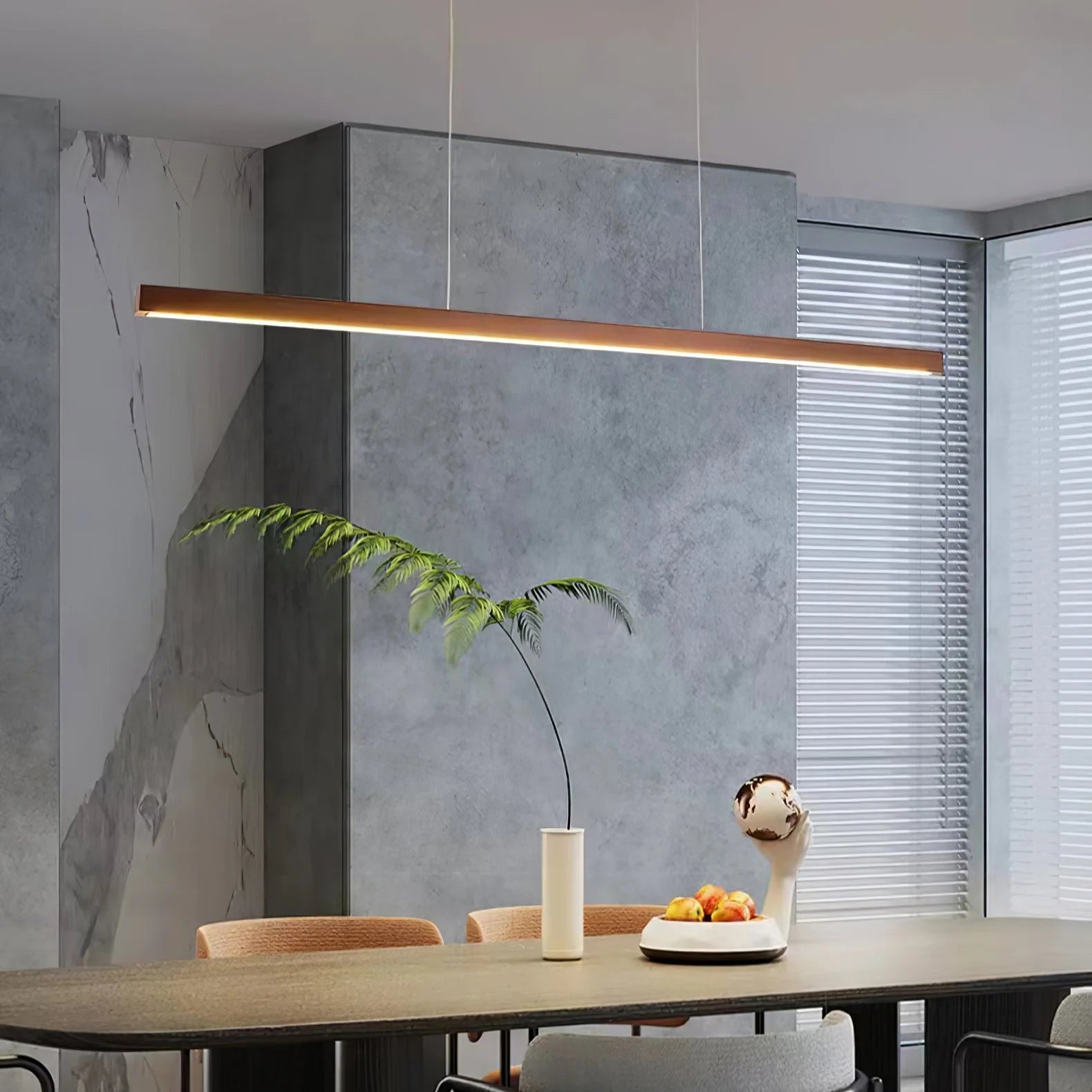 Linear Wooden Pendant Light
