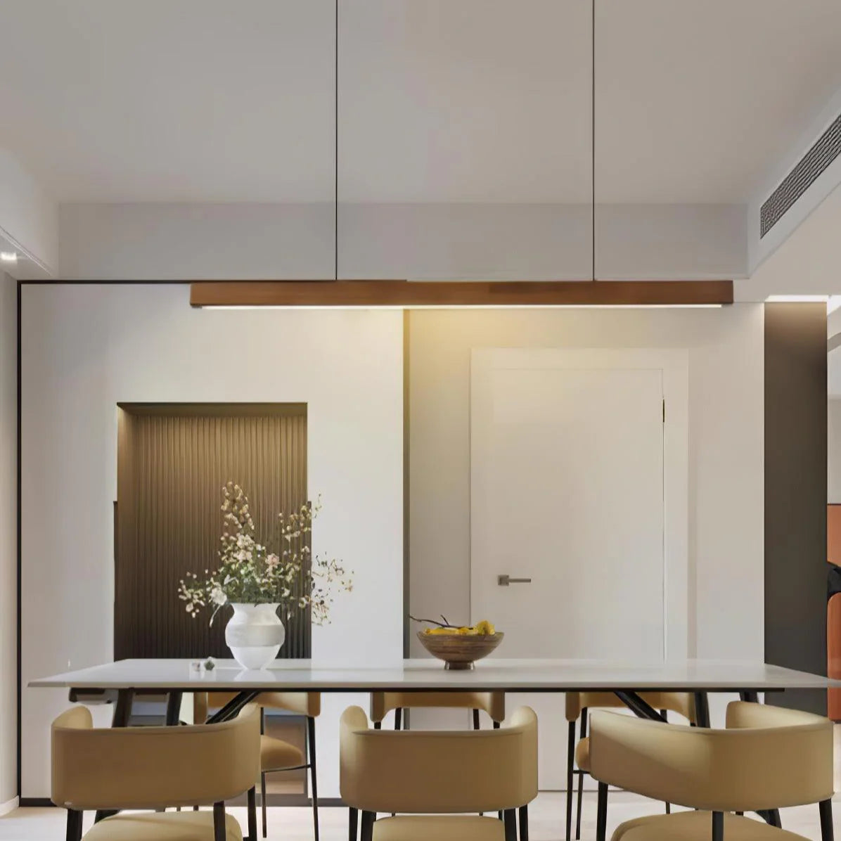 Linear Wooden Pendant Light