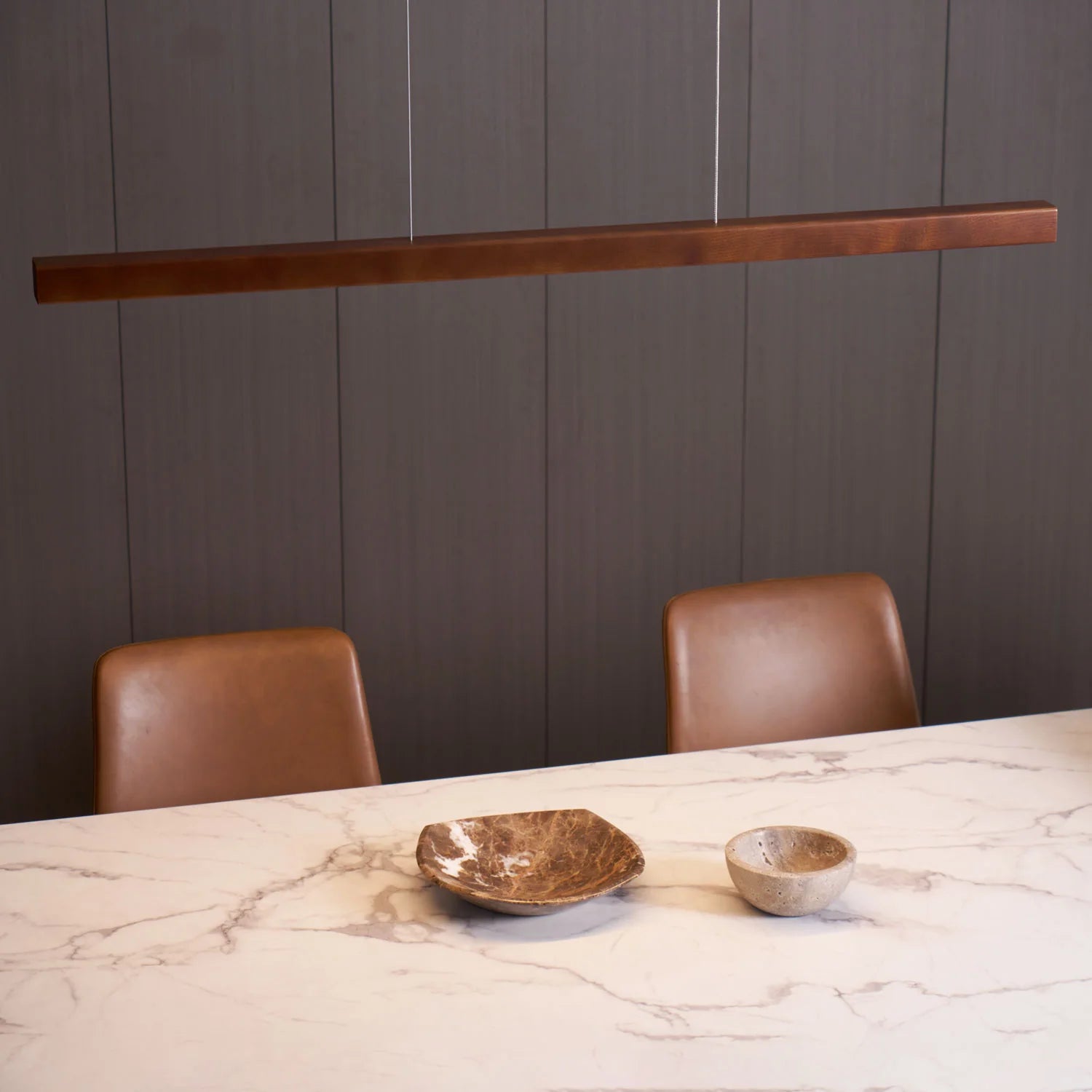 Linear Wooden Pendant Light