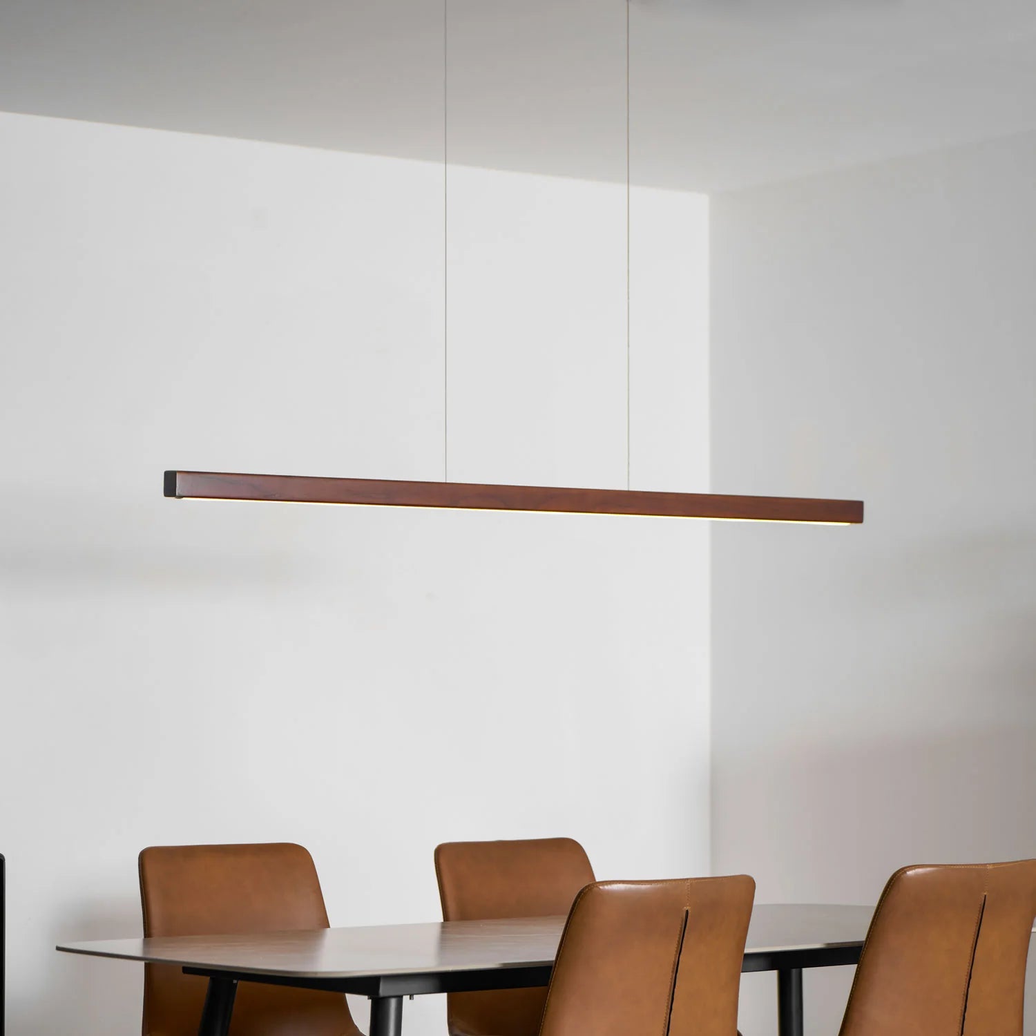 Linear Wooden Pendant Light