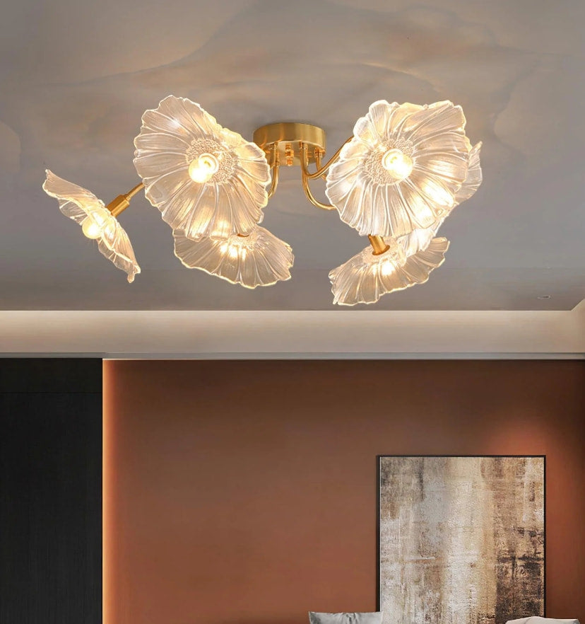 Lotus Leaf Glass Ceiling Light - Yiarolight