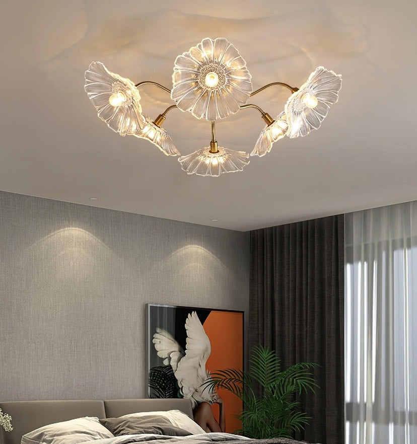 Lotus Leaf Glass Ceiling Light - Yiarolight