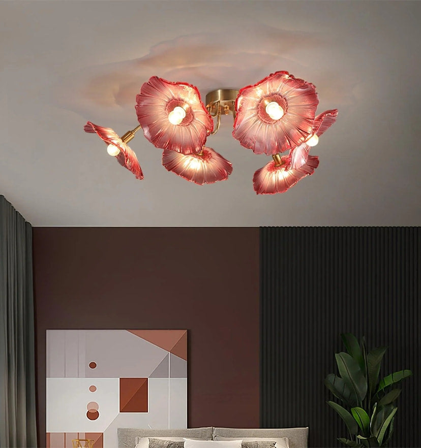 Lotus Leaf Glass Ceiling Light - Yiarolight