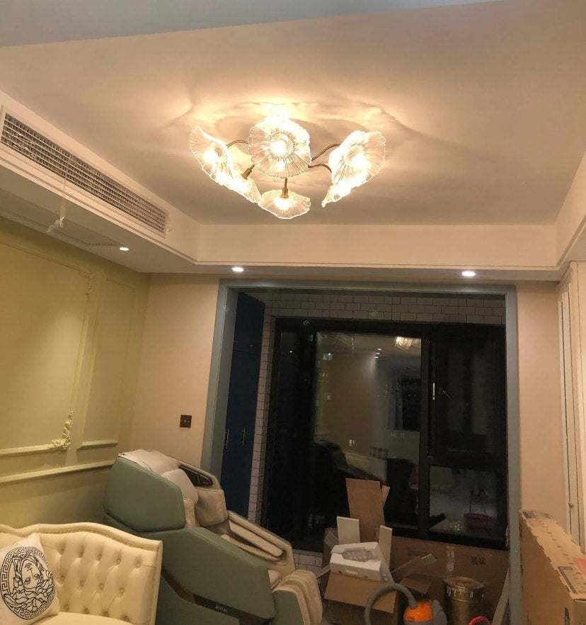 Lotus Leaf Glass Ceiling Light - Yiarolight
