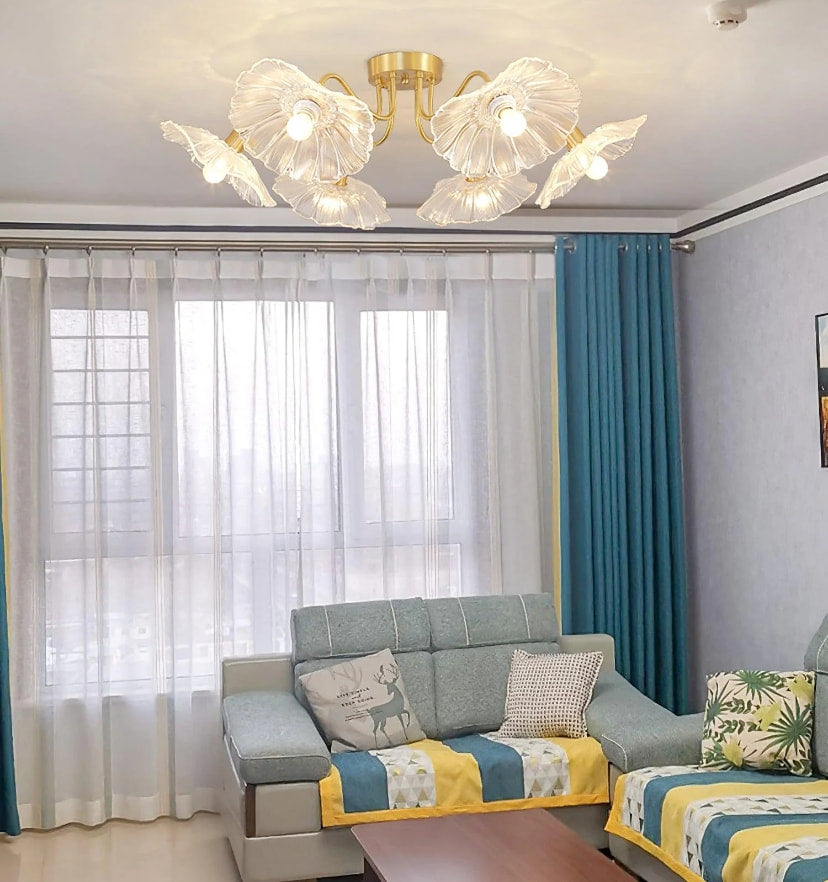 Lotus Leaf Glass Ceiling Light - Yiarolight
