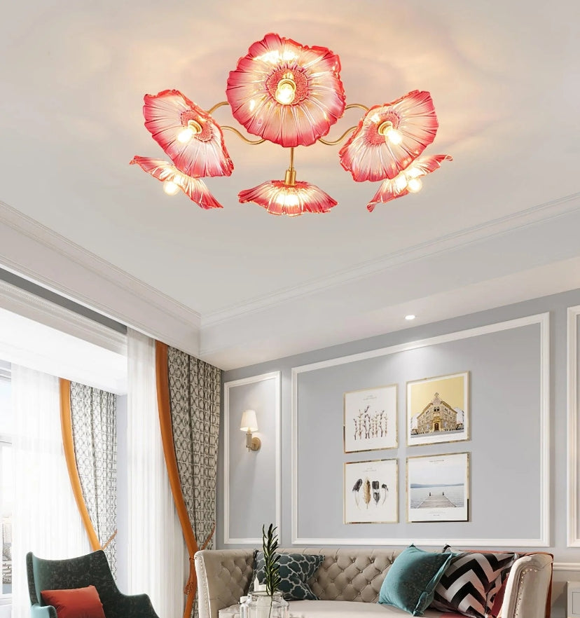Lotus Leaf Glass Ceiling Light - Yiarolight