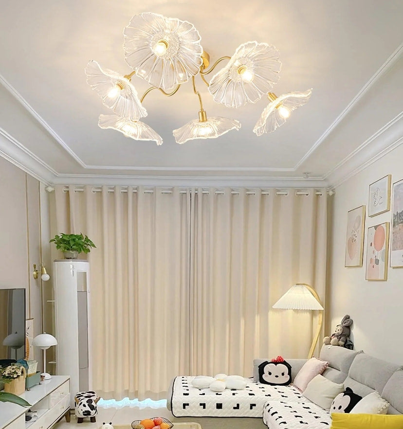 Lotus Leaf Glass Ceiling Light - Yiarolight