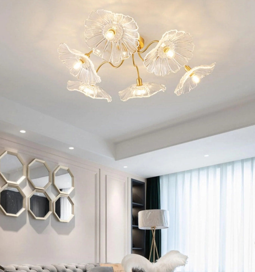 Lotus Leaf Glass Ceiling Light - Yiarolight