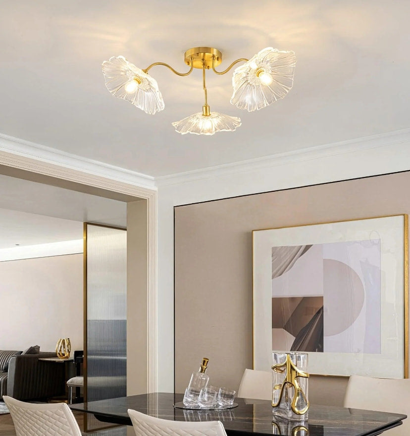 Lotus Leaf Glass Ceiling Light - Yiarolight