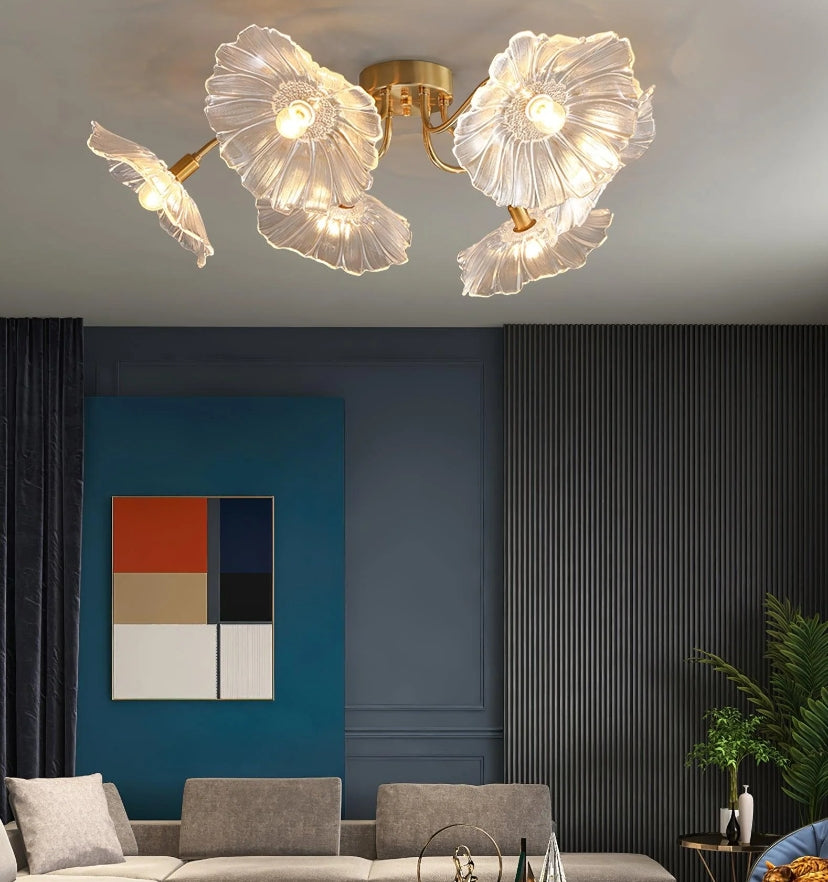 Lotus Leaf Glass Ceiling Light - Yiarolight