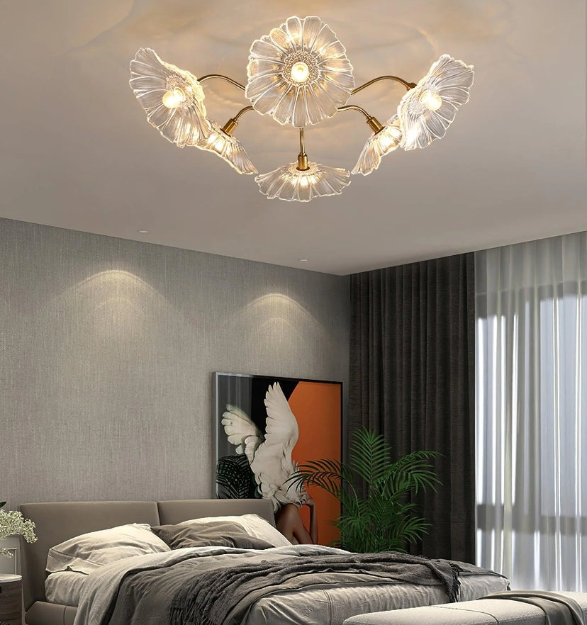 Lotus Leaf Glass Ceiling Light - Yiarolight