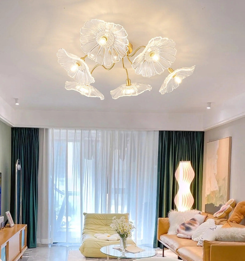 Lotus Leaf Glass Ceiling Light - Yiarolight