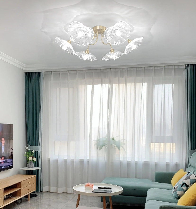 Lotus Leaf Glass Ceiling Light - Yiarolight