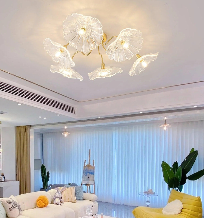 Lotus Leaf Glass Ceiling Light - Yiarolight