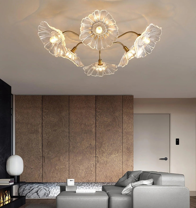 Lotus Leaf Glass Ceiling Light - Yiarolight
