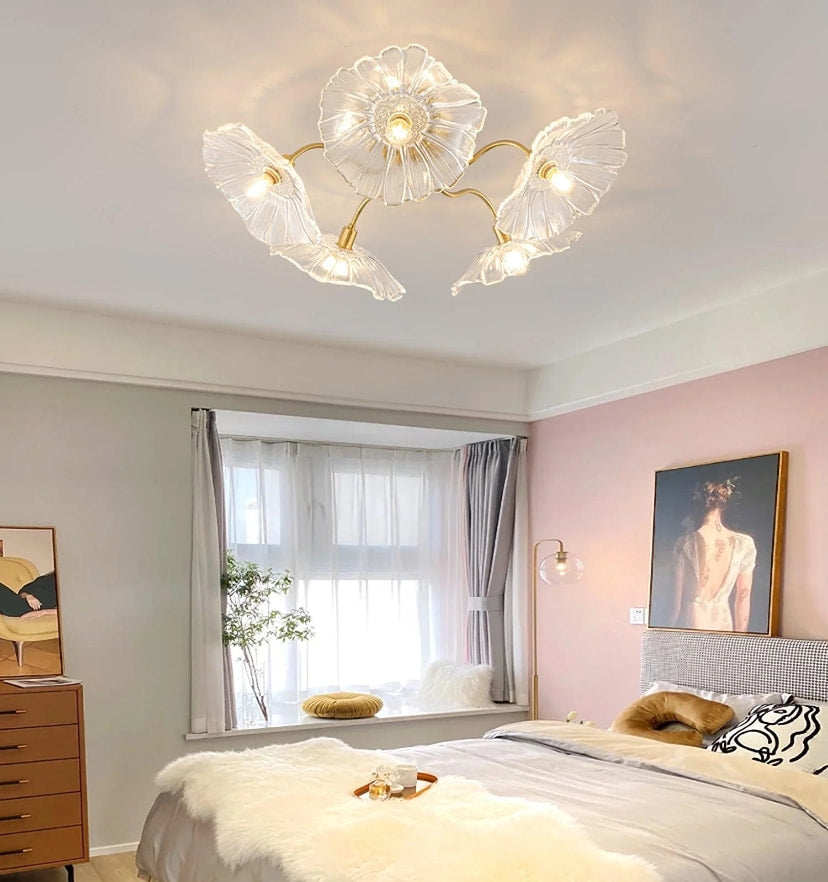 Lotus Leaf Glass Ceiling Light - Yiarolight