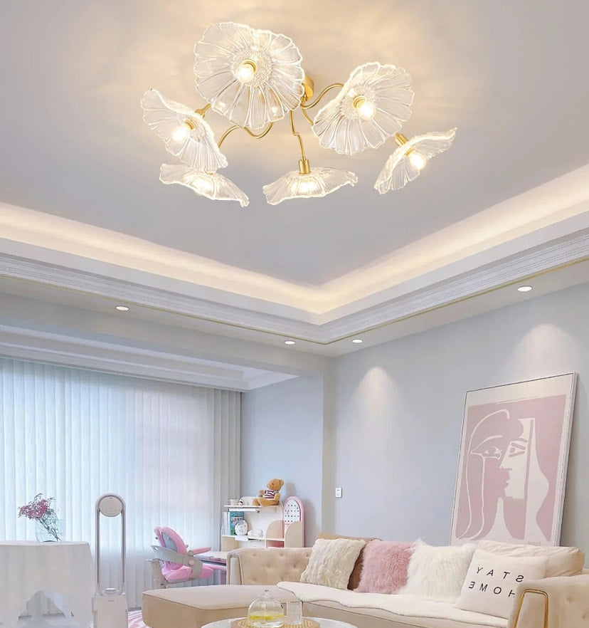 Lotus Leaf Glass Ceiling Light - Yiarolight