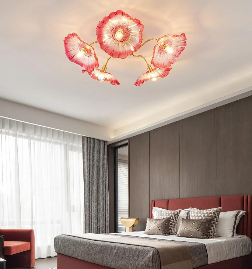 Lotus Leaf Glass Ceiling Light - Yiarolight