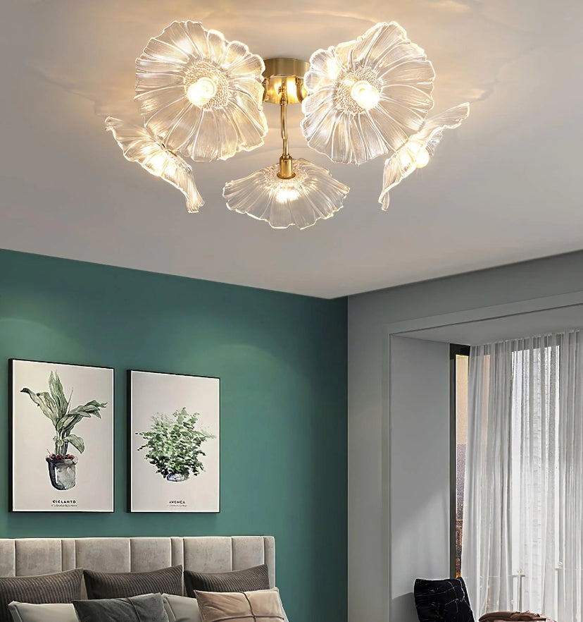 Lotus Leaf Glass Ceiling Light - Yiarolight