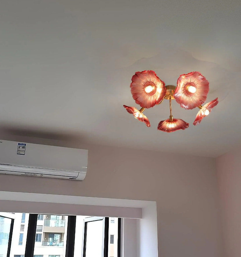 Lotus Leaf Glass Ceiling Light - Yiarolight