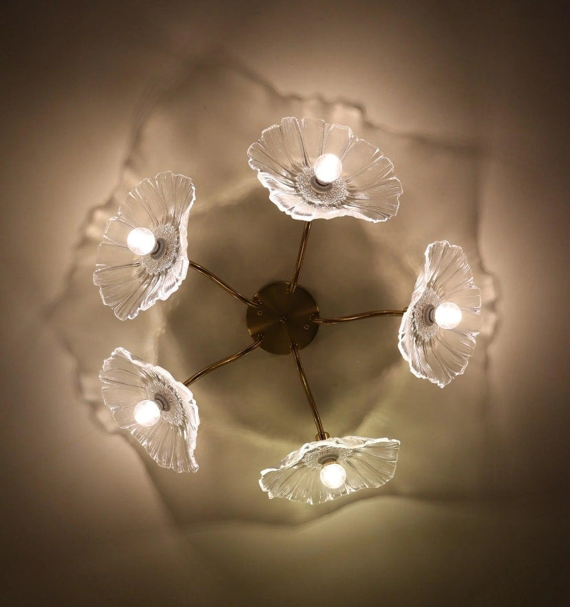 Lotus Leaf Glass Ceiling Light - Yiarolight
