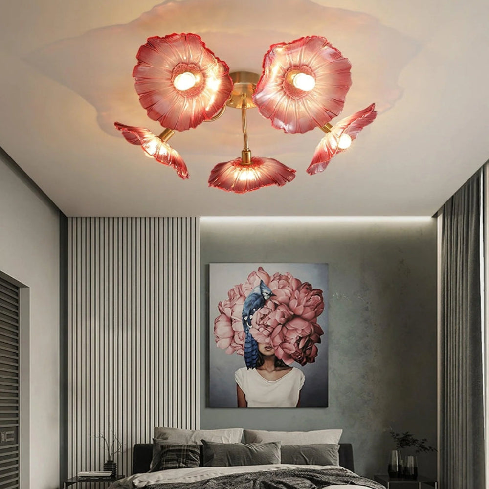 Lotus Leaf Glass Ceiling Light - Yiarolight