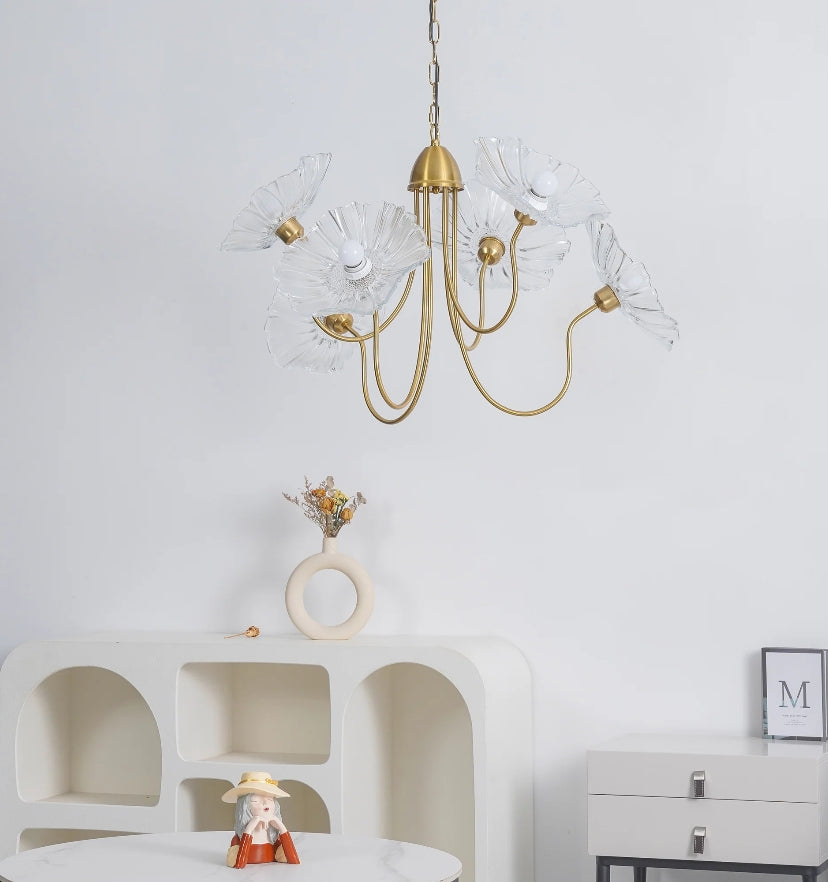 Lotus Leaf Glass Chandelier - Yiarolight