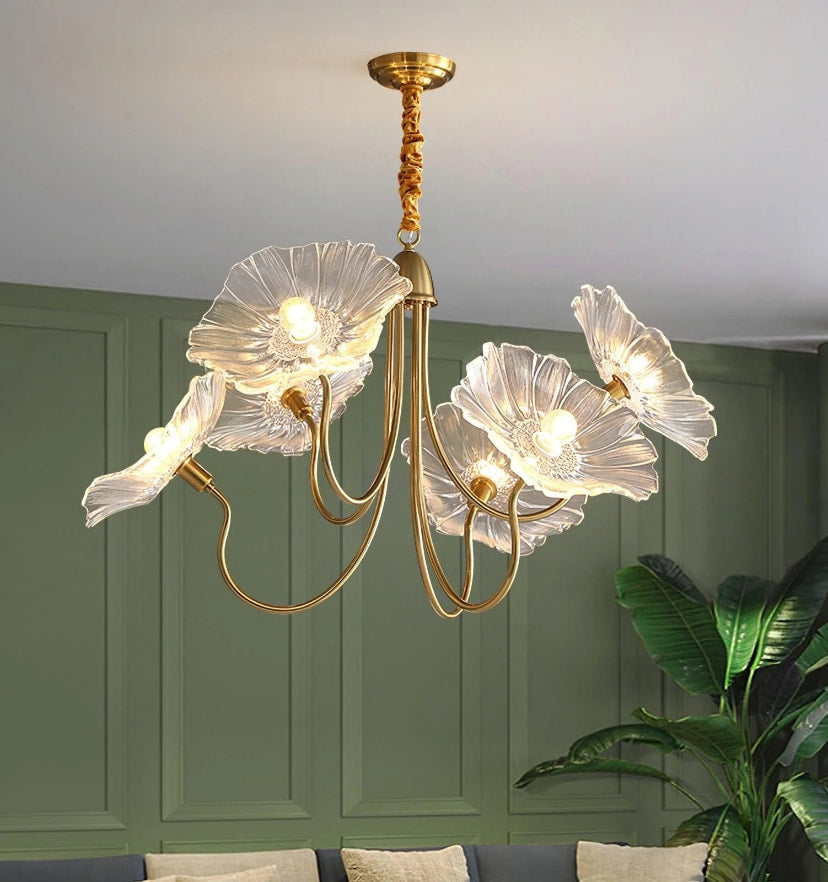 Lotus Leaf Glass Chandelier - Yiarolight
