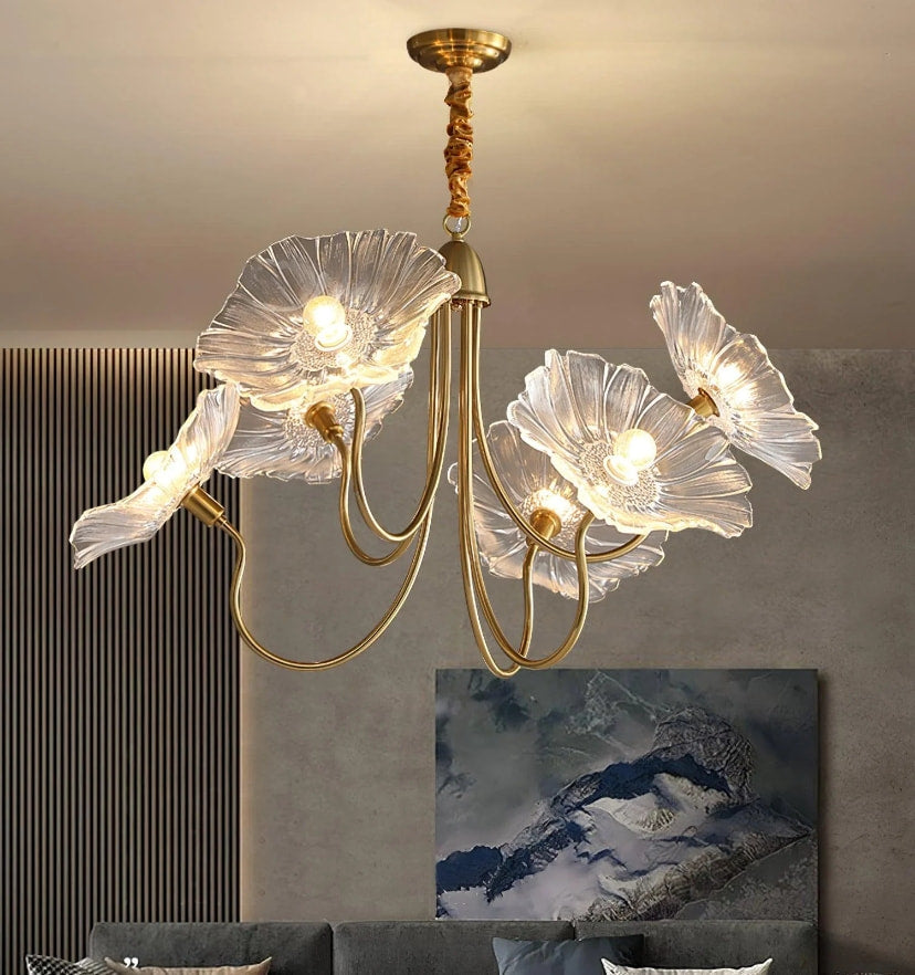 Lotus Leaf Glass Chandelier - Yiarolight