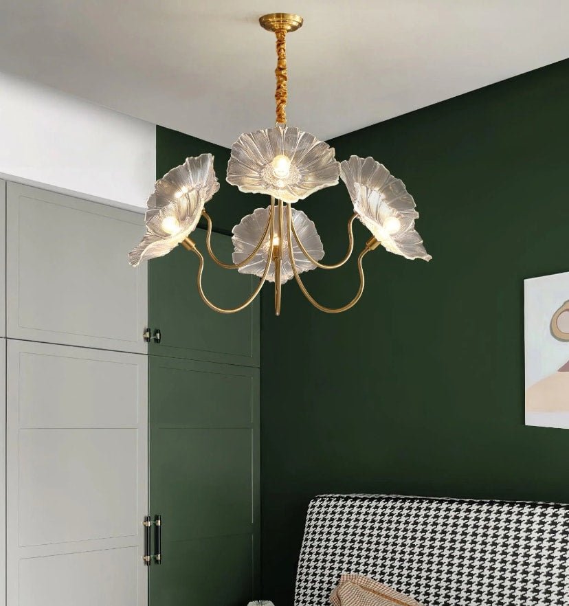 Lotus Leaf Glass Chandelier - Yiarolight