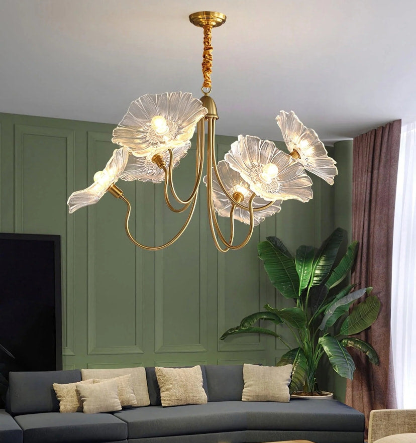 Lotus Leaf Glass Chandelier - Yiarolight