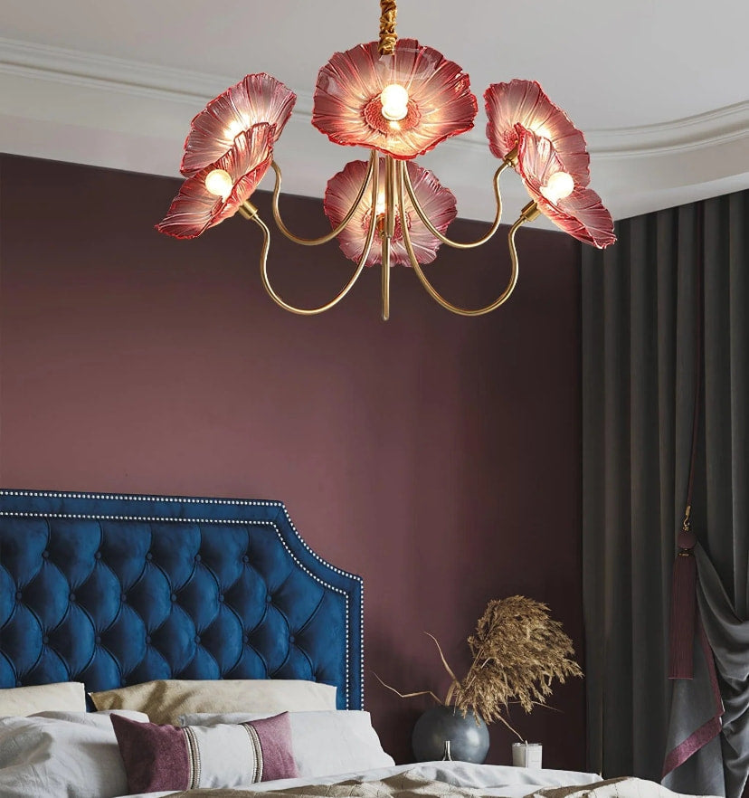 Lotus Leaf Glass Chandelier - Yiarolight