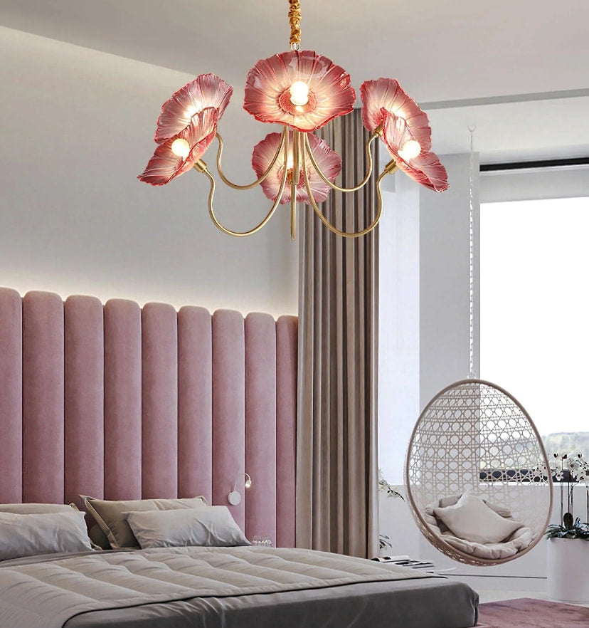 Lotus Leaf Glass Chandelier - Yiarolight