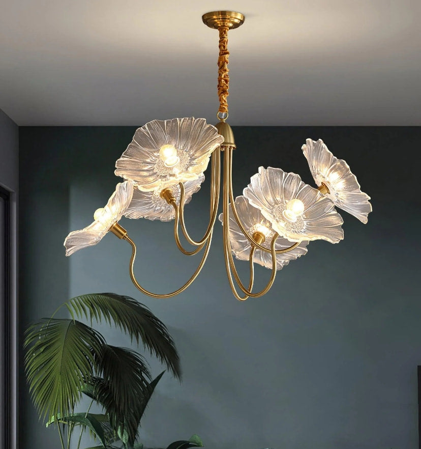 Lotus Leaf Glass Chandelier - Yiarolight